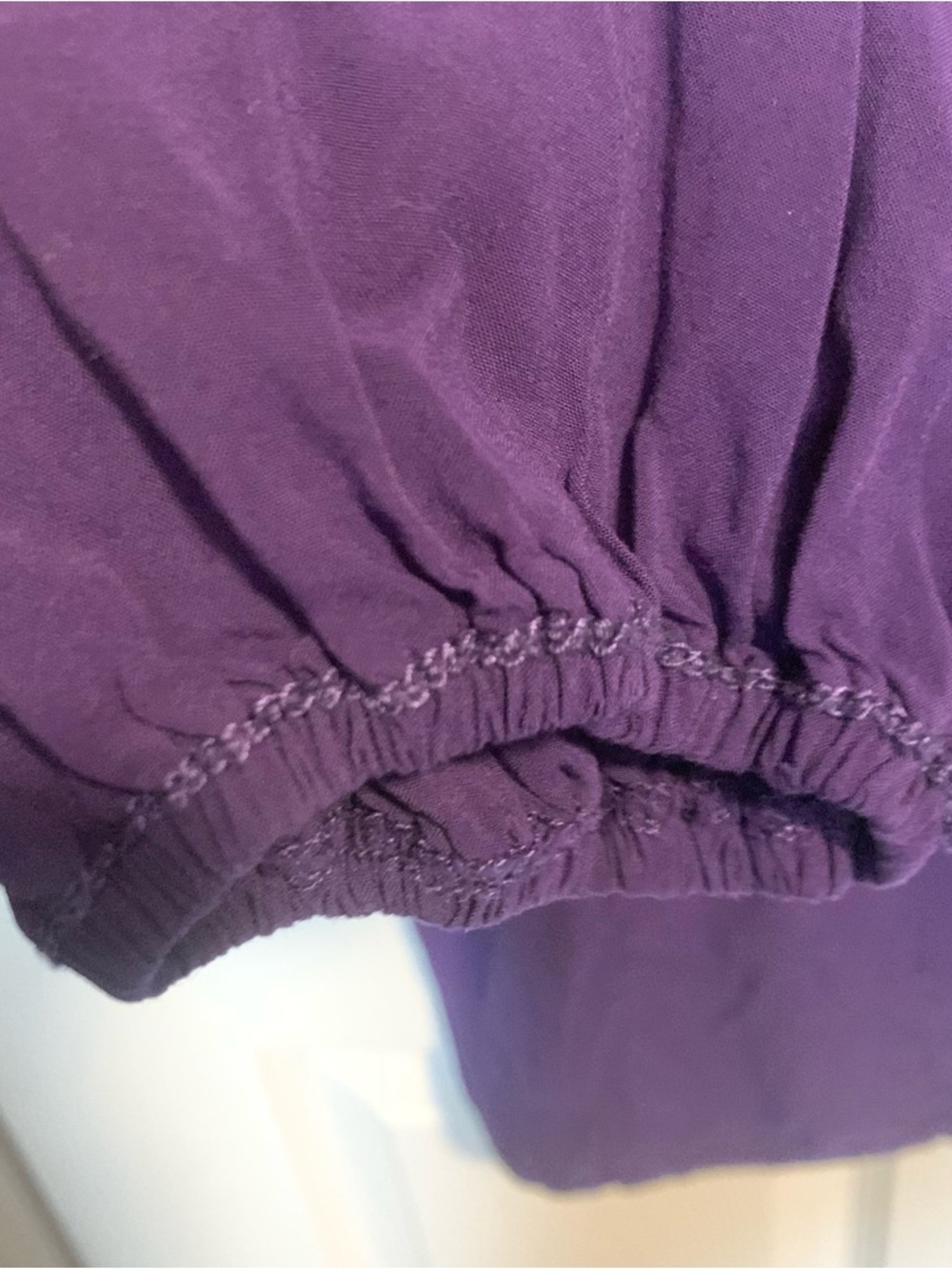 Studio M Purple Long Sleeve Ruffle Front Blouse - Picture 2 of 5